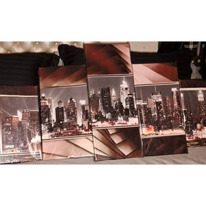 ALMOST 4 feet with 5 separate Modulor paintings NYC Skyline